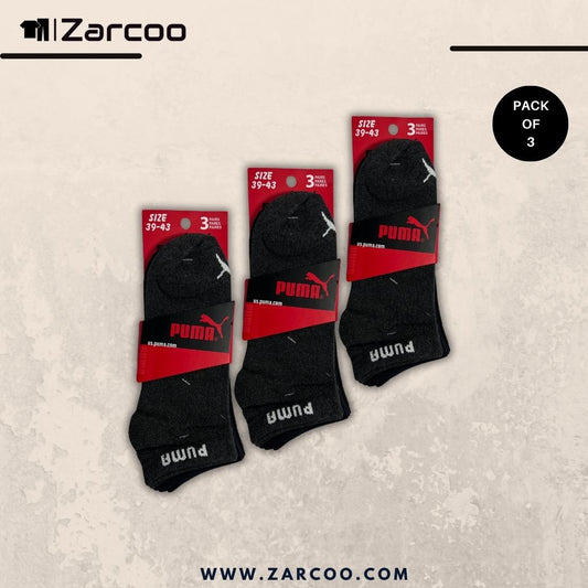 Zarcoo branded  P-u-m-a  Ankle Socks (Pack Of 3)