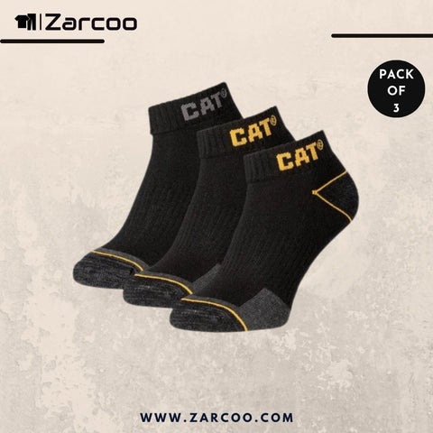 Zarcoo Branded C-a-t Ankle Socks (Pack Of 3)