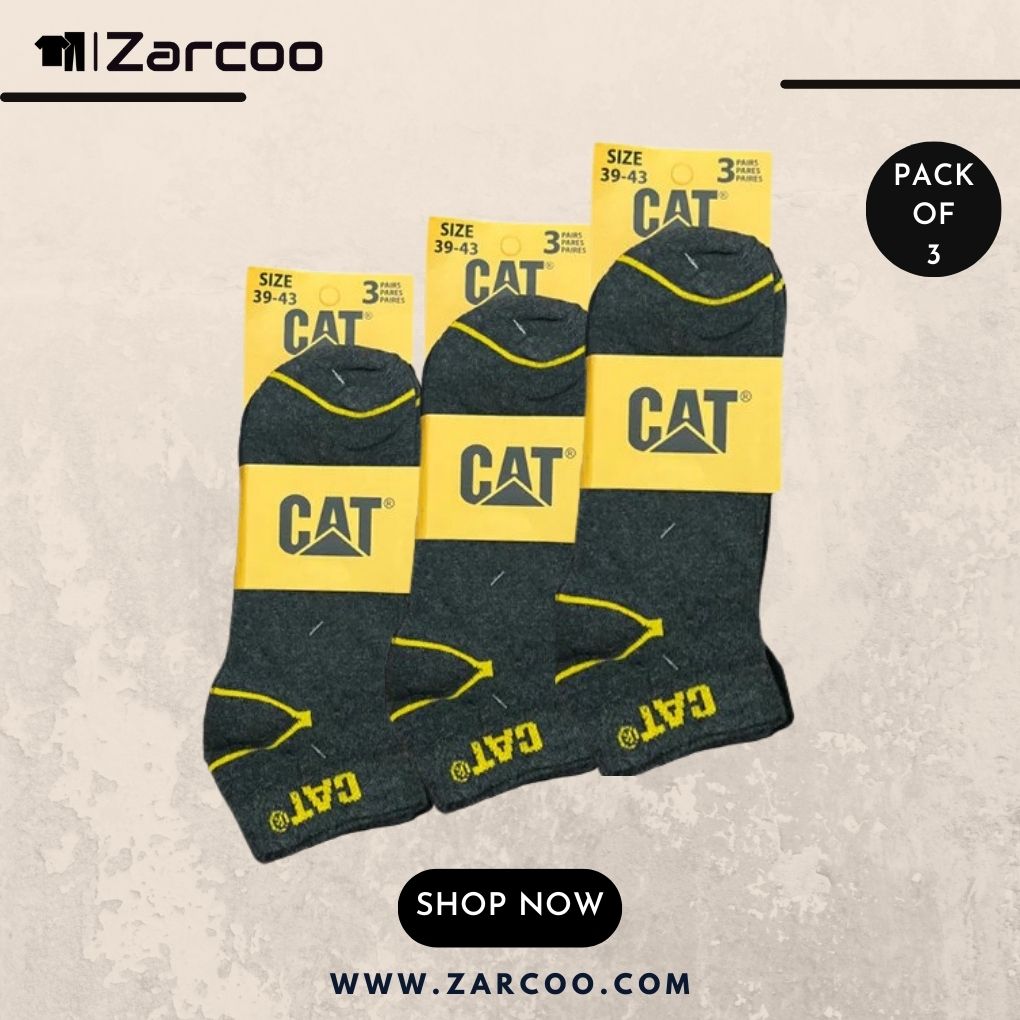 Zarcoo Branded C-a-t Ankle Socks (Pack Of 3)