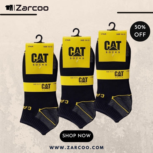 Zarcoo Branded C-a-t Ankle Socks (Pack Of 3)